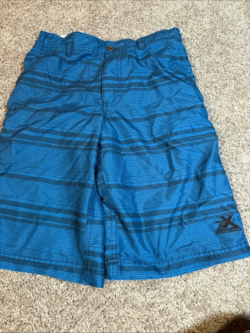 Blue Striped Boys' Athletic Shorts - Kids Bottoms